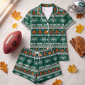 New York Jets Harvest Huddle Short Sleeve Pajamas Set NY Jets Merch Gift Ideas For Sisters