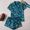 Jacksonville Jaguars Logo Team Short Sleeve Pajamas Set Jacksonville Jaguars Merch Wife Gifts