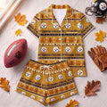 Pittsburgh Steelers Harvest Huddle Short Sleeve Pajamas Set Pittsburgh Steelers Merch Fan Gifts
