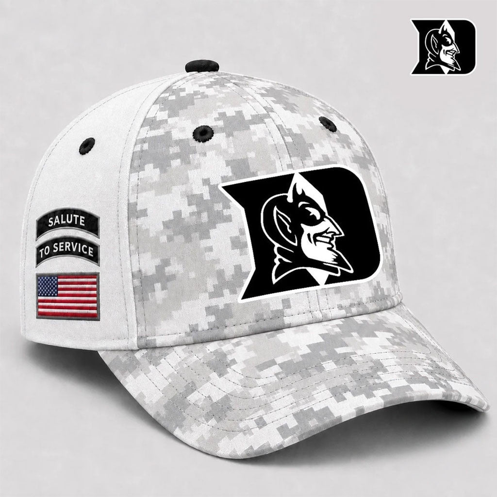 Duke Blue Devils 2026 Veterans Salute To Service Camo Hat Duke Blue Devils Merch Fan Gifts