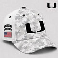 Miami Hurricanes 2026 Veterans Salute To Service Camo Hat Miami Hurricanes Merch Fan Gifts
