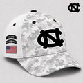 North Carolina Tar Heels Merch 2026 Veterans Salute To Service Camo Hat Patriotic Present