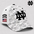 Notre Dame Fighting Irish Merch 2026 Veterans Salute To Service Camo Hat Gift Ideas For Dad