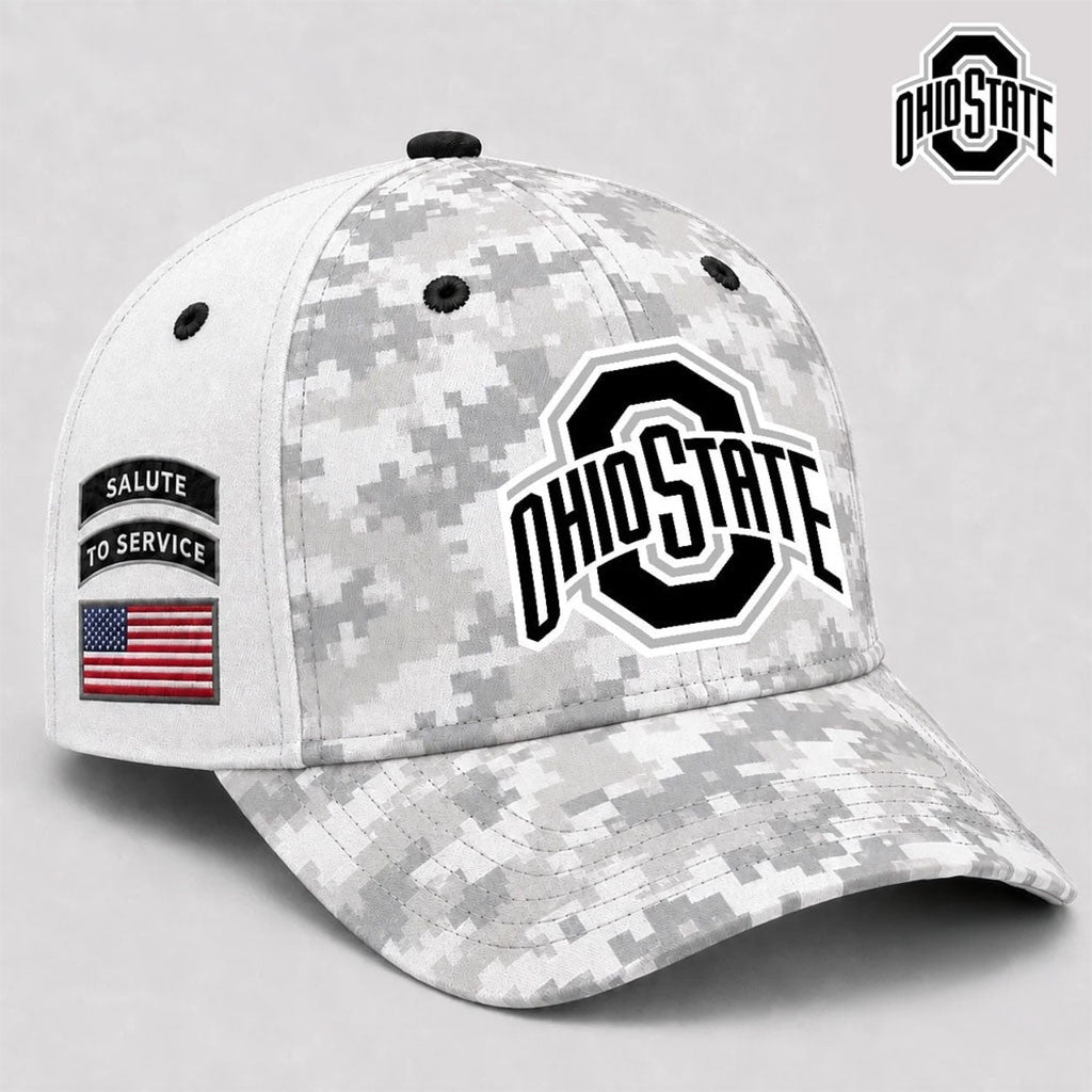 Ohio State Buckeyes 2026 Veterans Salute To Service Camo Hat Buckeyes Merch Gift For Fans