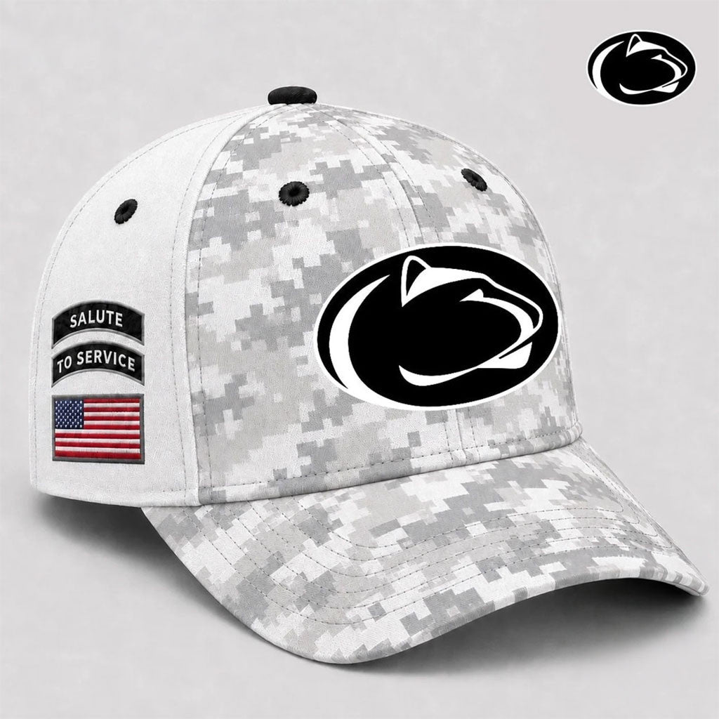Penn State Nittany Lions Merch 2026 Veterans Salute To Service Camo Hat Gift For Veteran