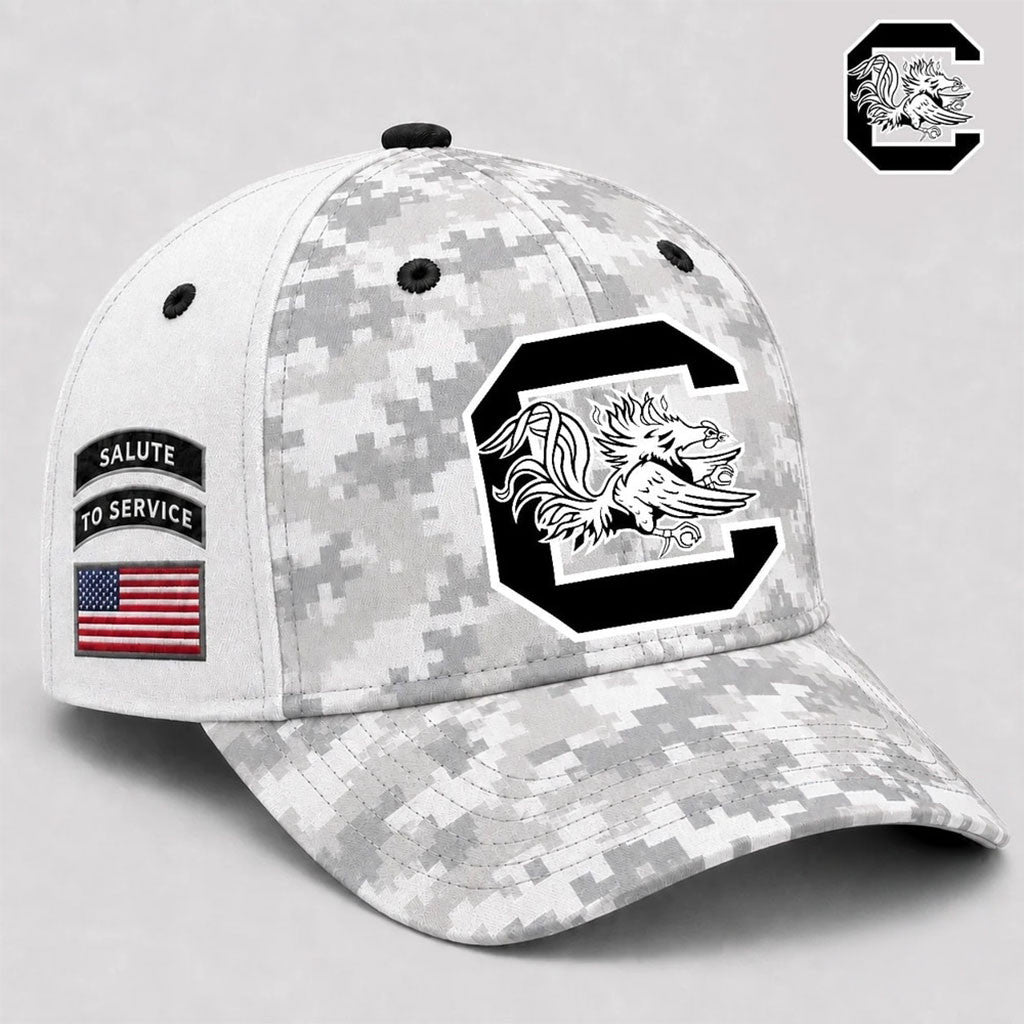 South Carolina Gamecocks 2026 Veterans Salute To Service Camo Hat SC Gamecocks Merch Fan Gifts