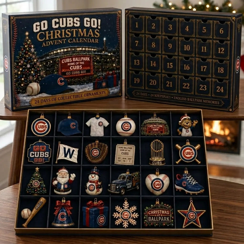 Chicago Cubs 24-Day Baseball Ornament Advent Calendar Chicago Cubs Merch Christmas Gifts