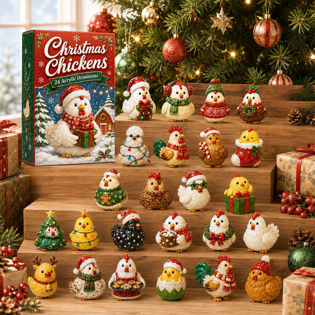 Christmas Chickens Advent Calendar 24 Acrylic Ornament Xmas Gift Ideas For Mom