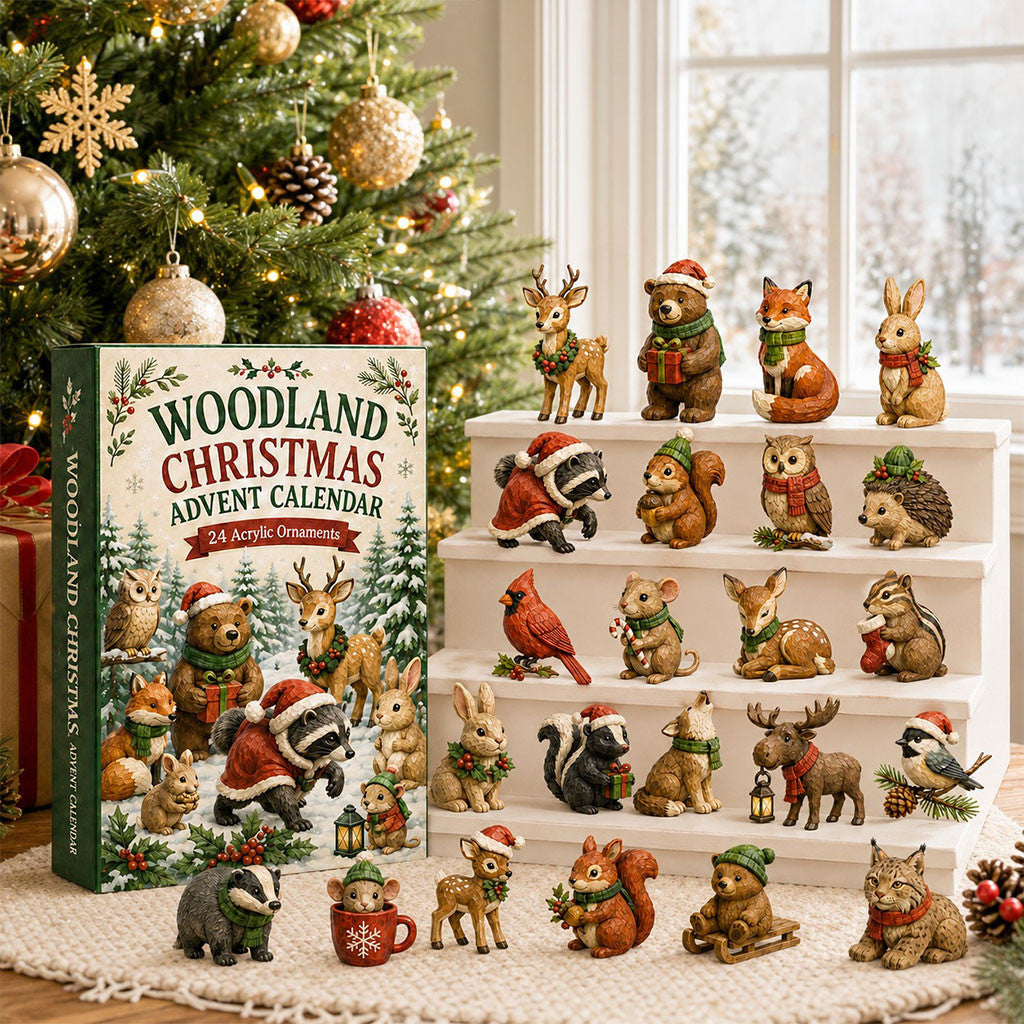 Woodland Merry Land Advent Calendar 2026 24 Acrylic Ornaments Christmas Gift For Family