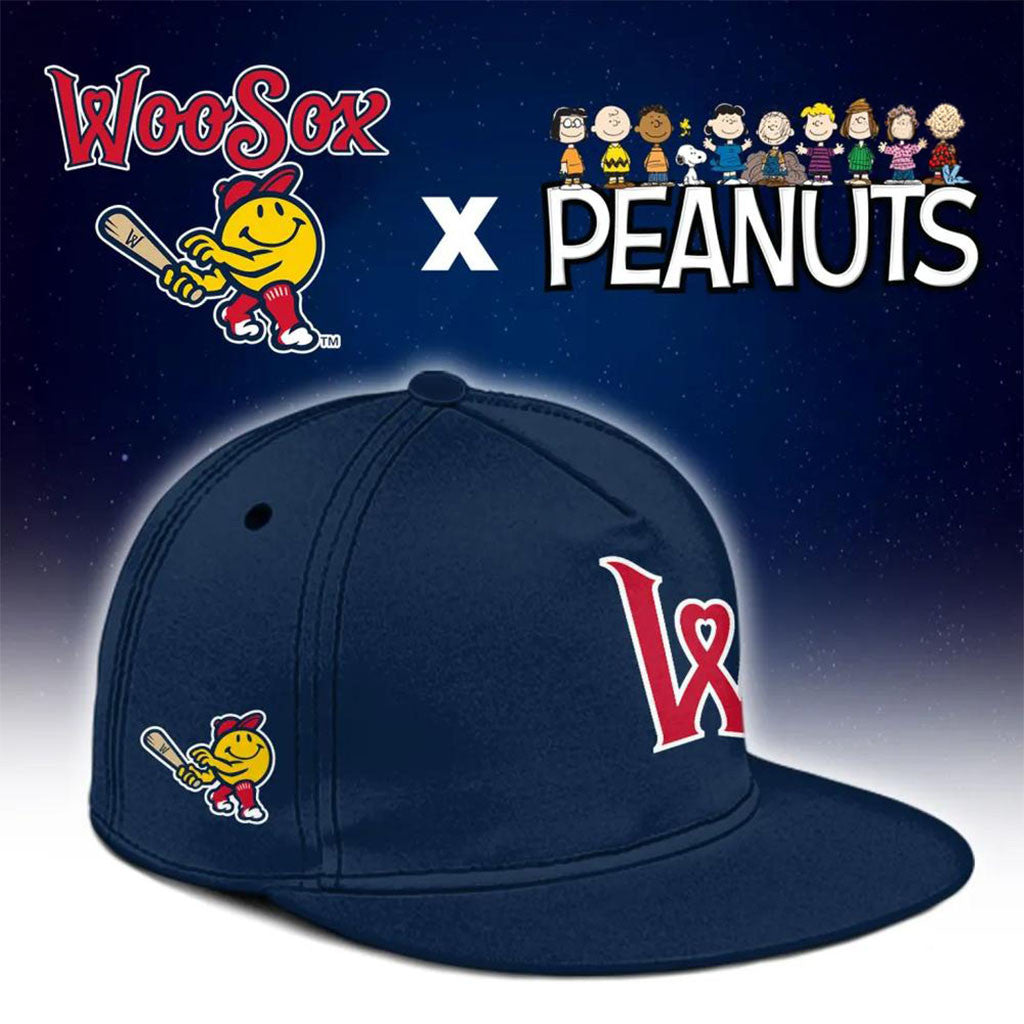 Worcester Red Sox X Peanuts Night Snapback Hat 2026 WooSox Merch Gift For Baseball Lover