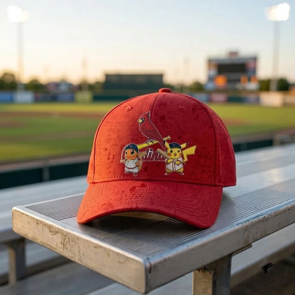 St Louis Cardinals X Pokemon Pikachu Baseball Hat St Louis Cardinals Merch Fan Gifts