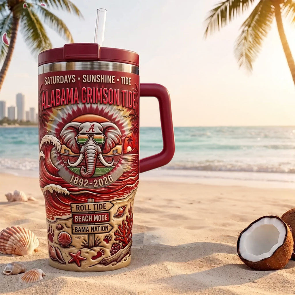 Alabama Crimson Tide 1892 2026 Stanley Tumbler Saturdays Sunshine Tide Cup Fan Gear Gifts