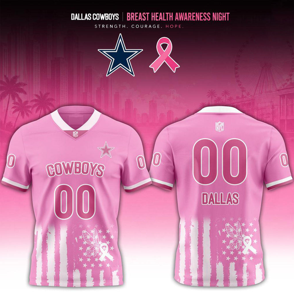 Personalized Dallas Cowboys Breast Health Awareness Night 2026 Jersey Dallas Cowboys Merch