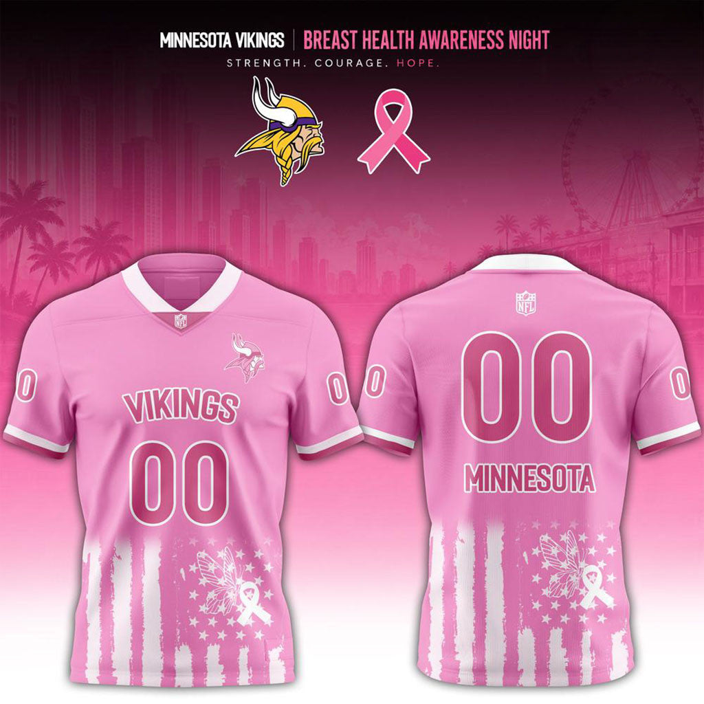 Personalized Minnesota Vikings Breast Health Awareness Night 2026 Jersey MN Vikings Merch