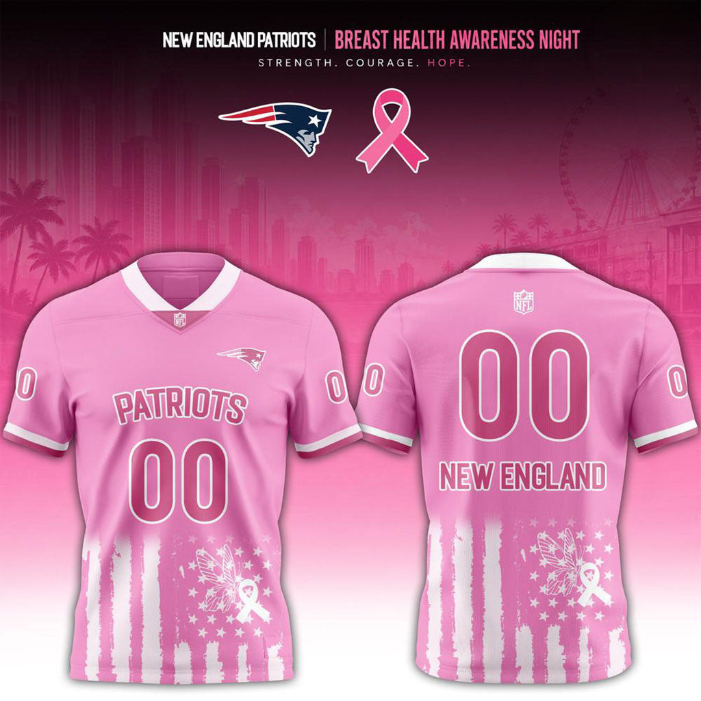 Personalized New England Patriots Breast Health Awareness Night 2026 Jersey NE Patriots Merch