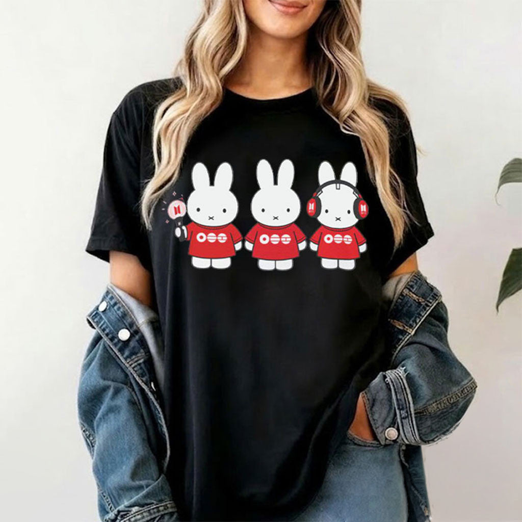 BTS Miffy Arirang Inspired T-Shirt Cute Kpop ARMY Fan Apparel BTS Merch Gift For Her