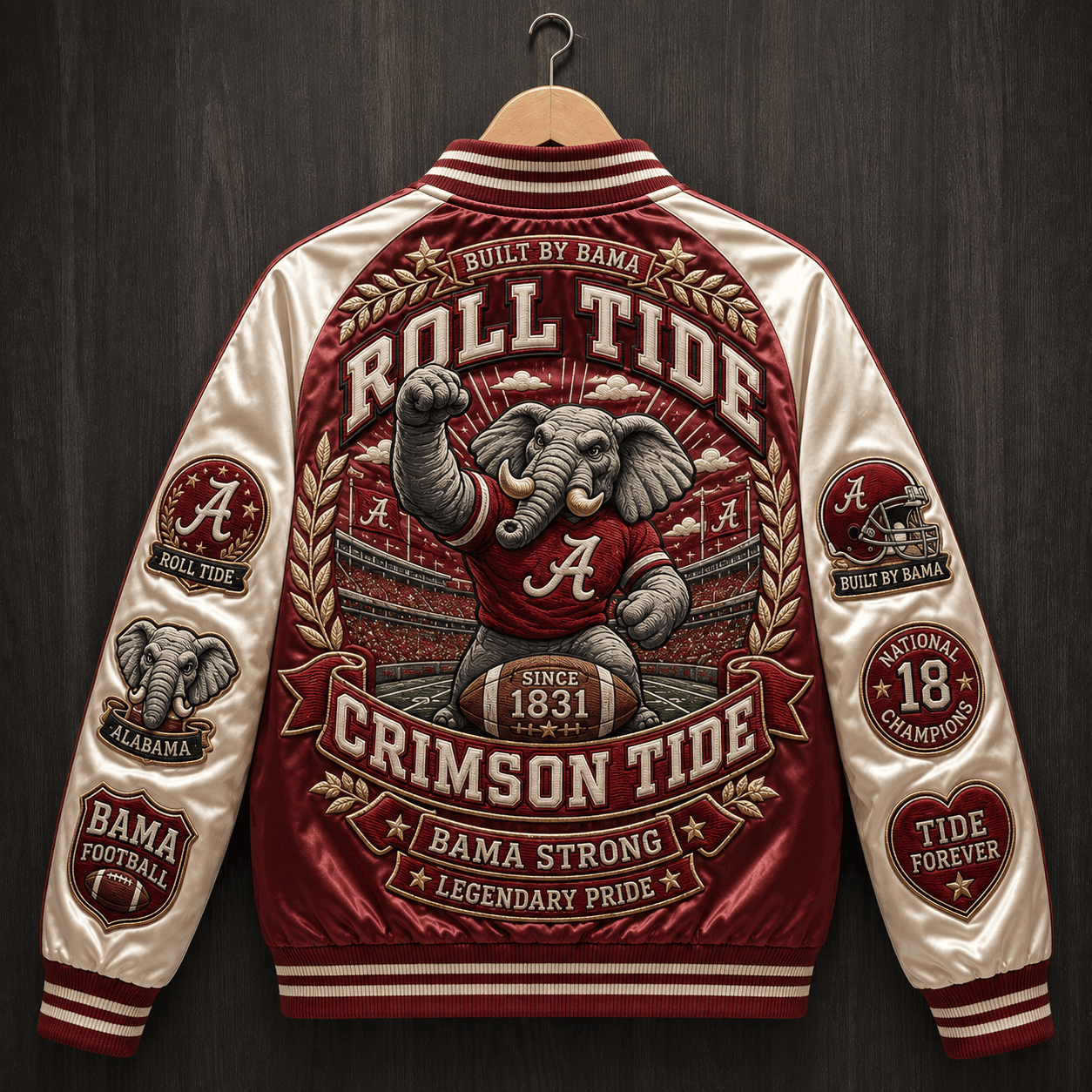 Alabama Crimson Tide Merch Bama Strong Legendary Pride Alabama Football Jacket Fans Gifts