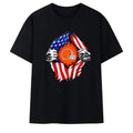 Cleveland Browns American Flag Ripped Chest T-Shirt Cleveland Browns Merch Gift For Fans