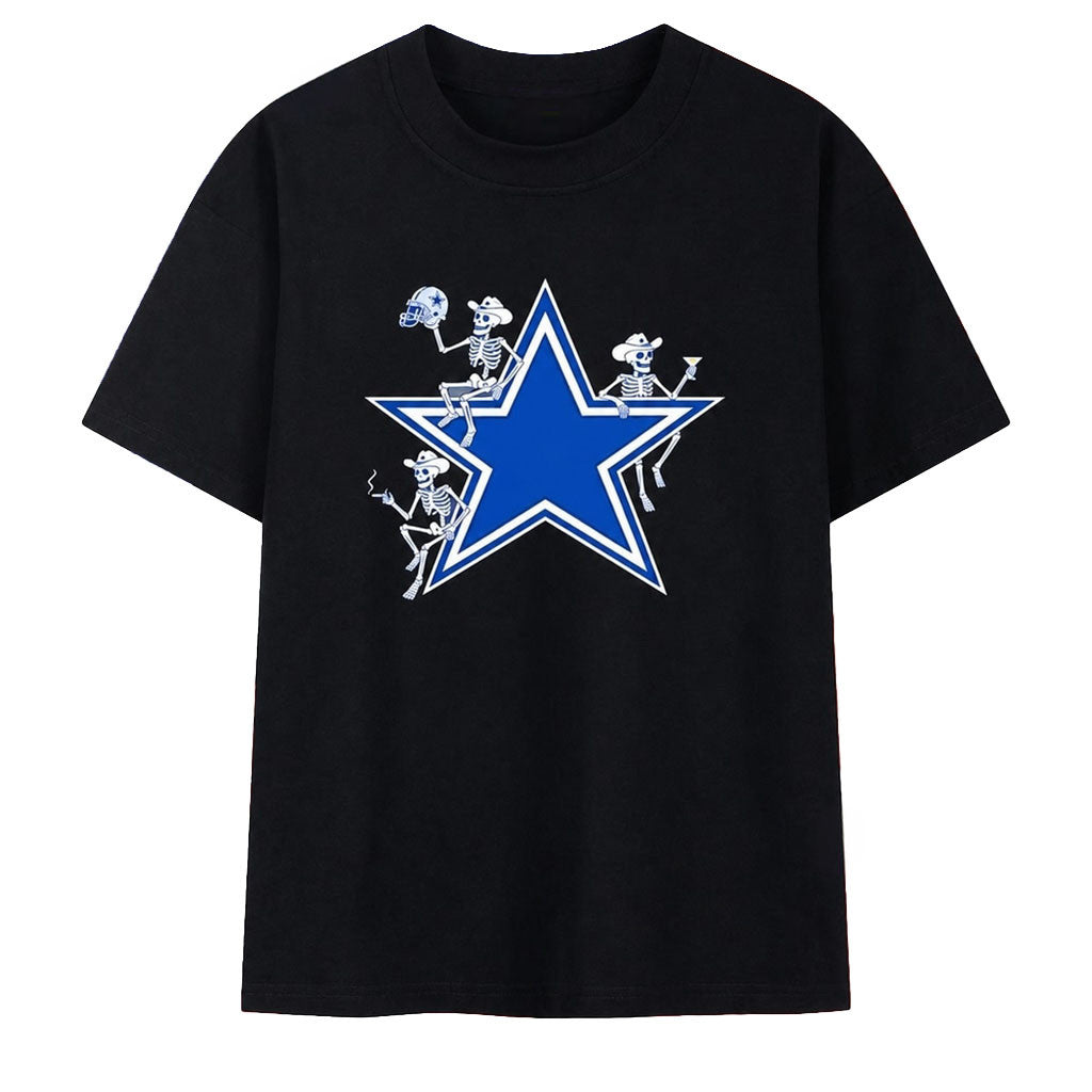 Dallas Cowboys Skeleton Party Star Football T-Shirt Game Day Shirt Dallas Cowboys Merch 2026