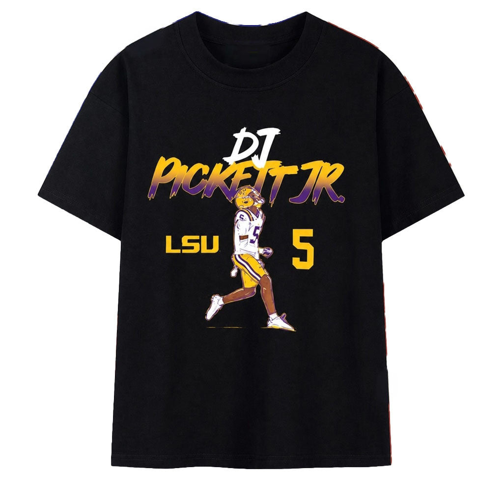 DJ Pickett Jr #5 LSU Tigers Football Pose T-Shirt DJ Pickett Jr Merch Present For Football Fan
