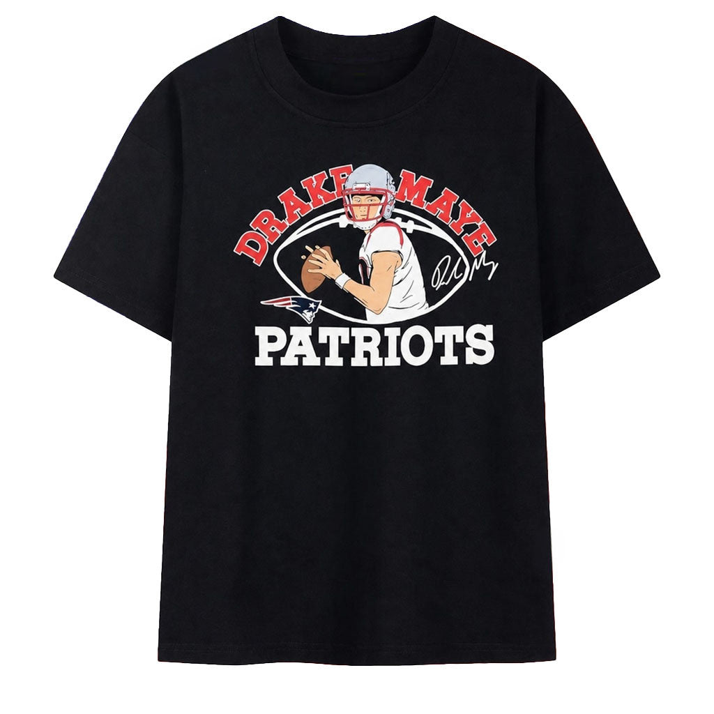 Drake Maye New England Patriots Signature T-Shirt Drake Maye Merch Gift For Football Lovers
