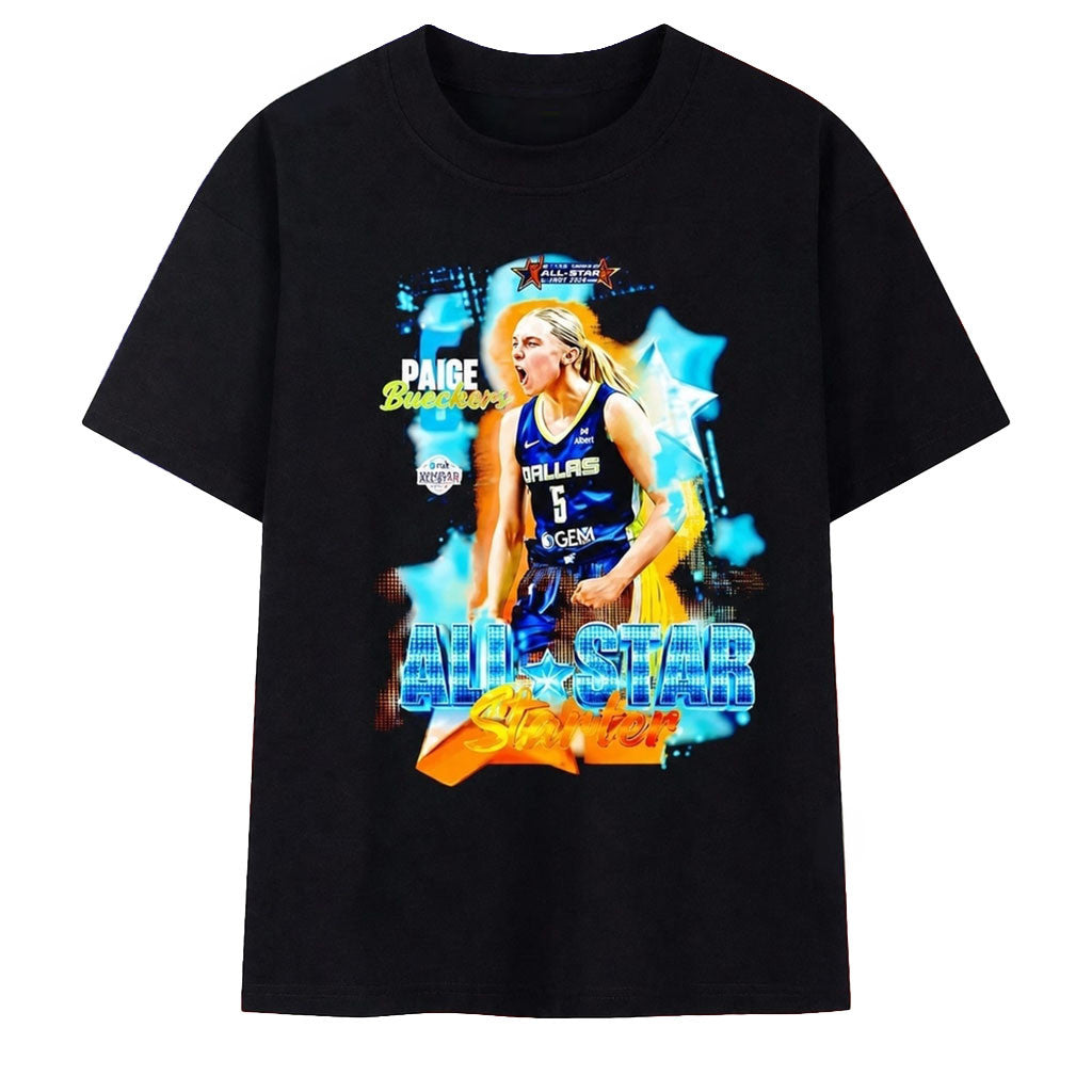 Paige Bueckers Dallas Wings All Star Starter T-Shirt Paige Bueckers Merch Basketball Fan Gifts