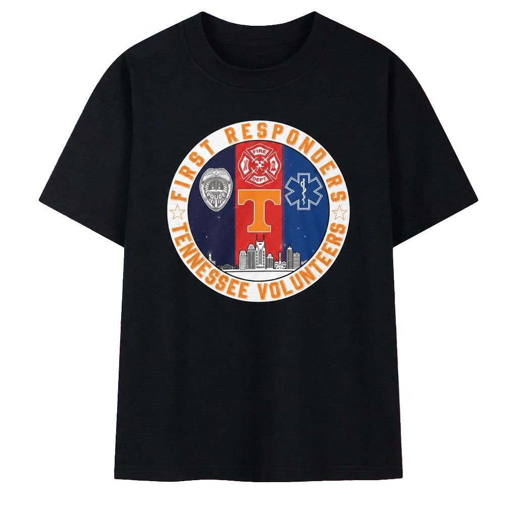 Tennessee Volunteers First Responders Police Fire EMS Tribute T-Shirt Volunteers Merch Gifts