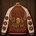 USC Trojans Fight On Varsity Jacket Southern California Football Apparel Trojans Merch Fan Gifts