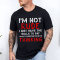 I'm Not Rude I Just Have The Balls To Say T-Shirt Sarcastic Quote Shirt Funny Gag Gifts