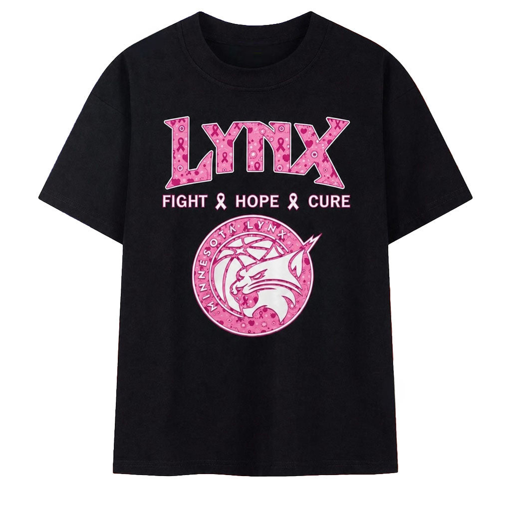 Minnesota Lynx Fight Hope Cure Breast Cancer Awareness Ribbon T-Shirt MN Lynx Merch Fan Gifts