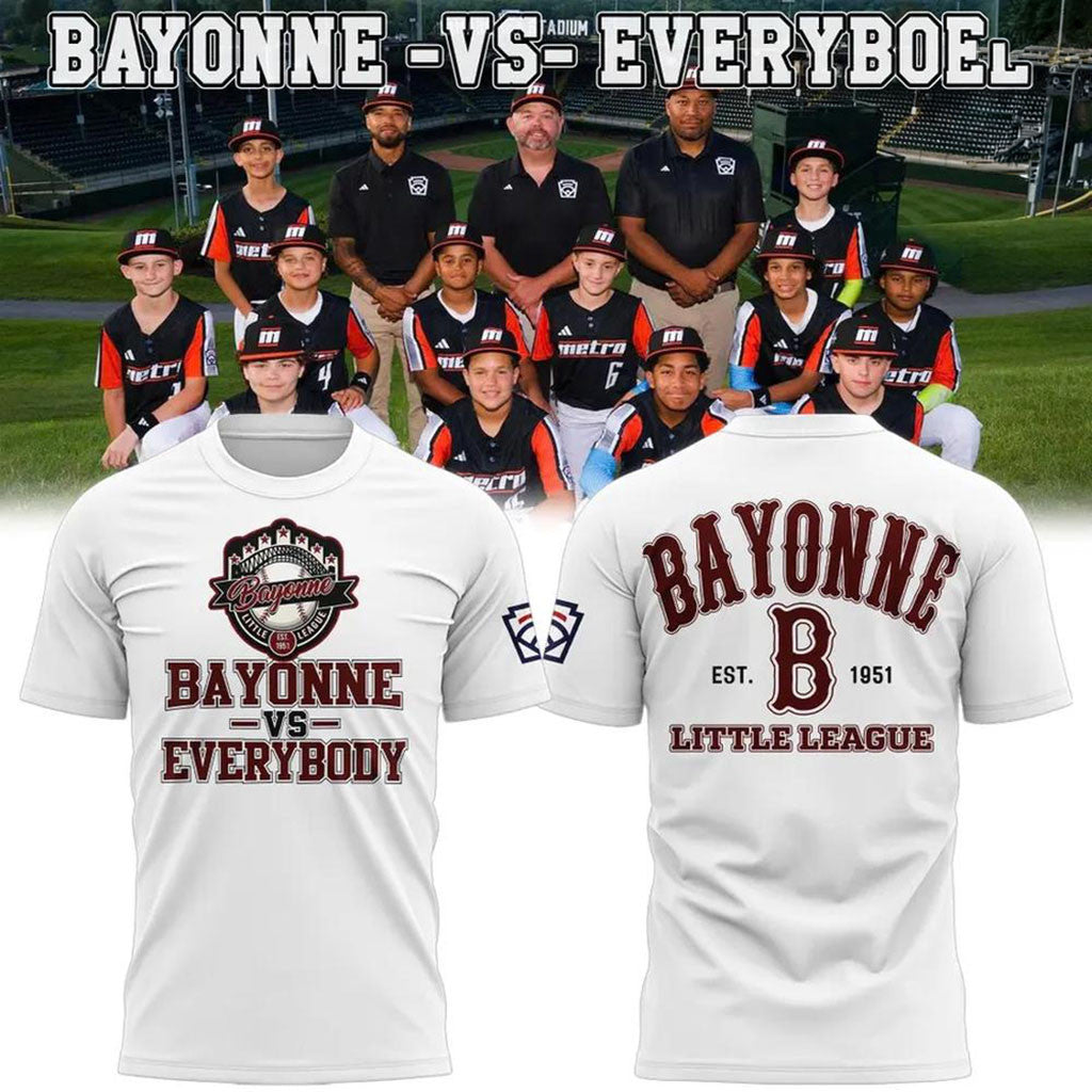 Bayonne Vs Everybody T-Shirt 2026 Bayonne Little League Merch Gifts For Your Boyfriend