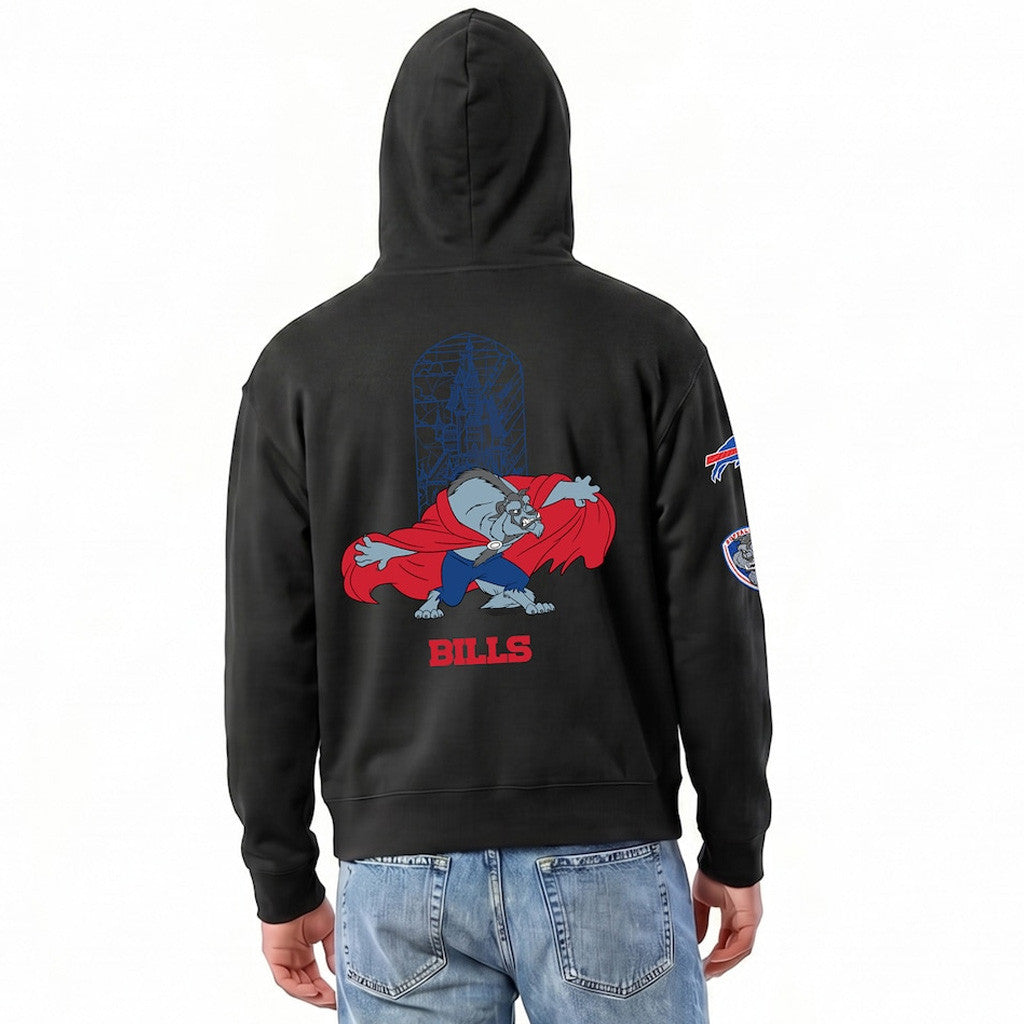 D X Football Champion Merch 2026 Buffalo Bills D Champion Beast All-Star Zip Hoodie Black