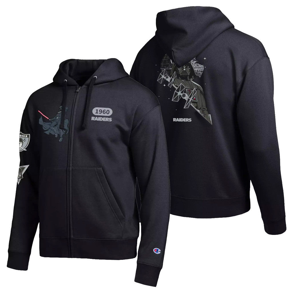 Darth Vader LV Raiders Zip Hoodie D X Champion Collab Clothing Raiders Merch Brother Gifts