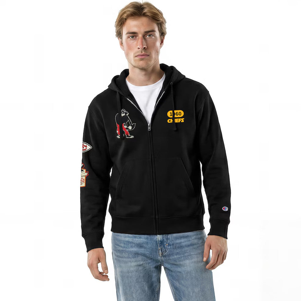 Kansas City Chiefs D X Champion Big Bad Wolf All-Star Zip Hoodie Black Chiefs Merch Fan Gifts
