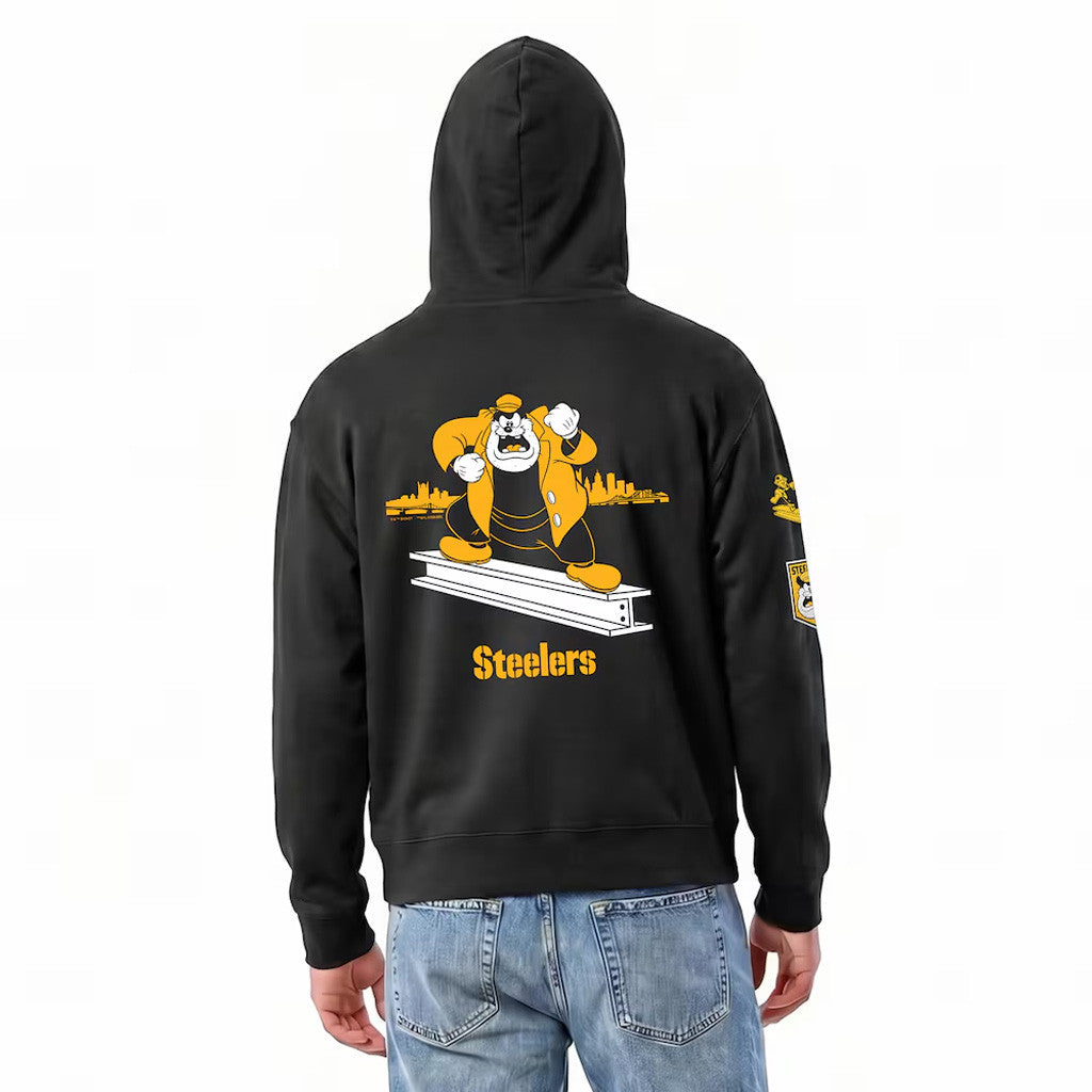 Pittsburgh Steelers D X Champion Pete All-Star Zip Hoodie Black Steelers Merch Collab Clothing