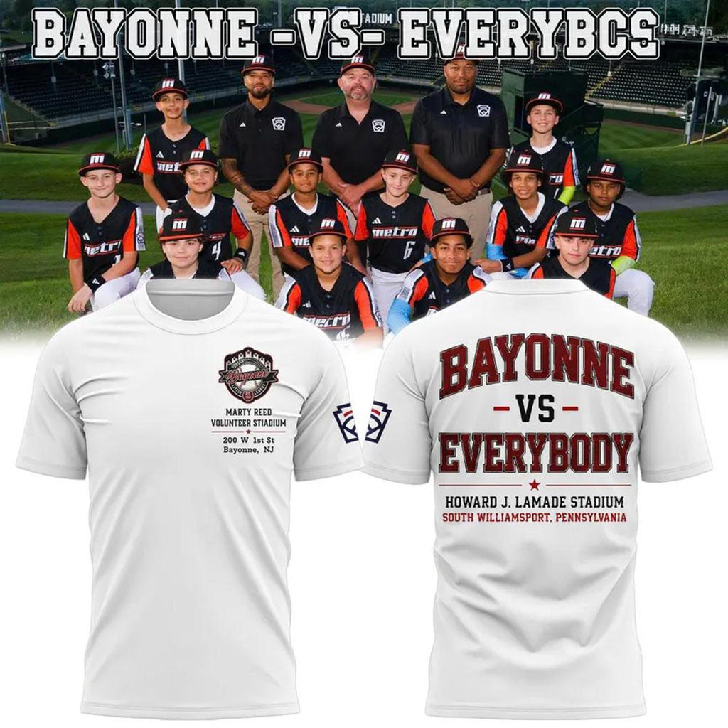 Bayonne Vs Everybody T-Shirt 2026 Bayonne Little League Merch Gift Ideas For Baseball Fans