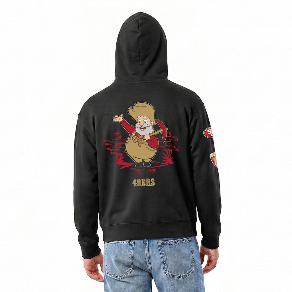 San Francisco 49ers D X Champion Stinky Pete All-Star Zip Hoodie Black SF 49ers Merch Fan Gifts