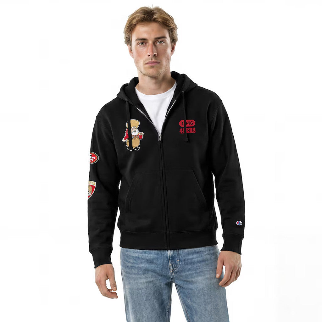 San Francisco 49ers D X Champion Stinky Pete All-Star Zip Hoodie Black SF 49ers Merch Fan Gifts