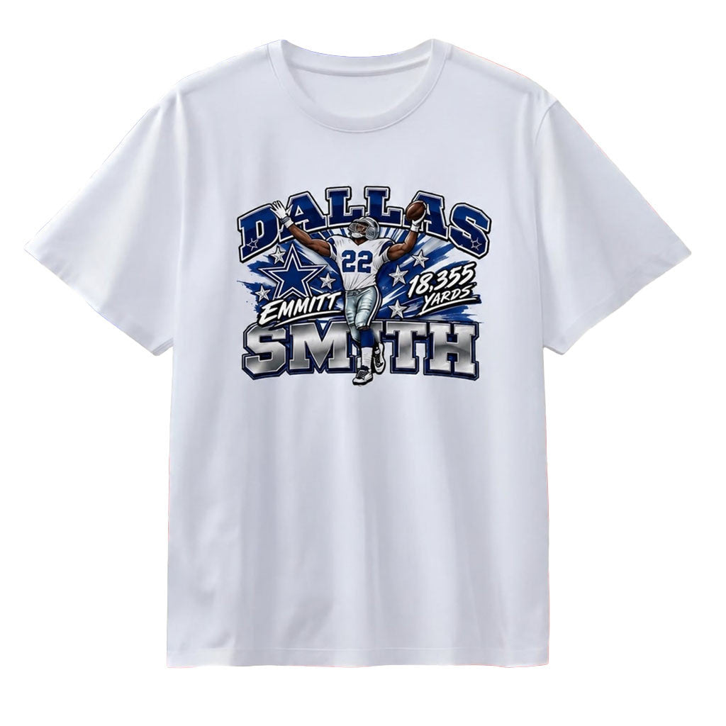 Emmitt Smith Dallas Cowboys 22 18355 Yards Legend T-Shirt Dallas Football Merch Fan Gifts
