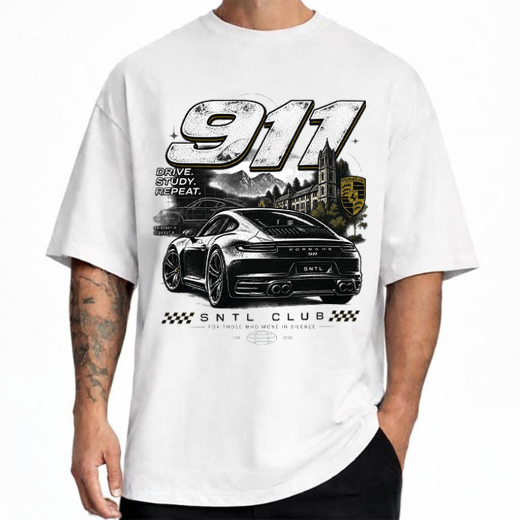 Porsche 911 Drive Study Repeat Racing Sport Car T-Shirt Birthday Gifts For Husband