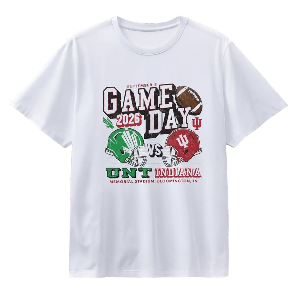 North Texas Mean Green Vs Indiana Hoosiers Game Day September 5 2026 Memorial Stadium T-Shirt