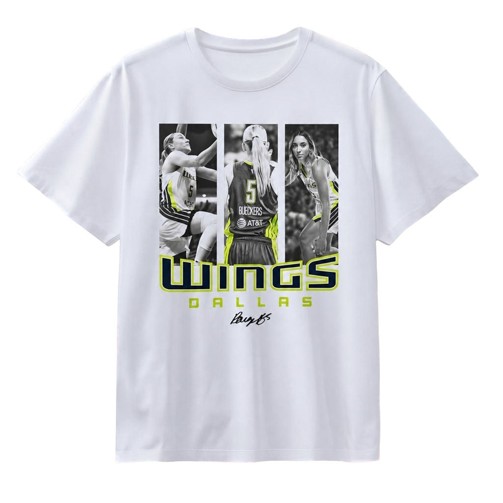 Paige Bueckers #5 Dallas Wings Signature T-Shirt Paige Bueckers Merch Gift For Basketball Fans