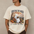 Halloween Ghosting The World One Chapter At A Time T-Shirt Trendy Ghost Reading Shirt Gifts