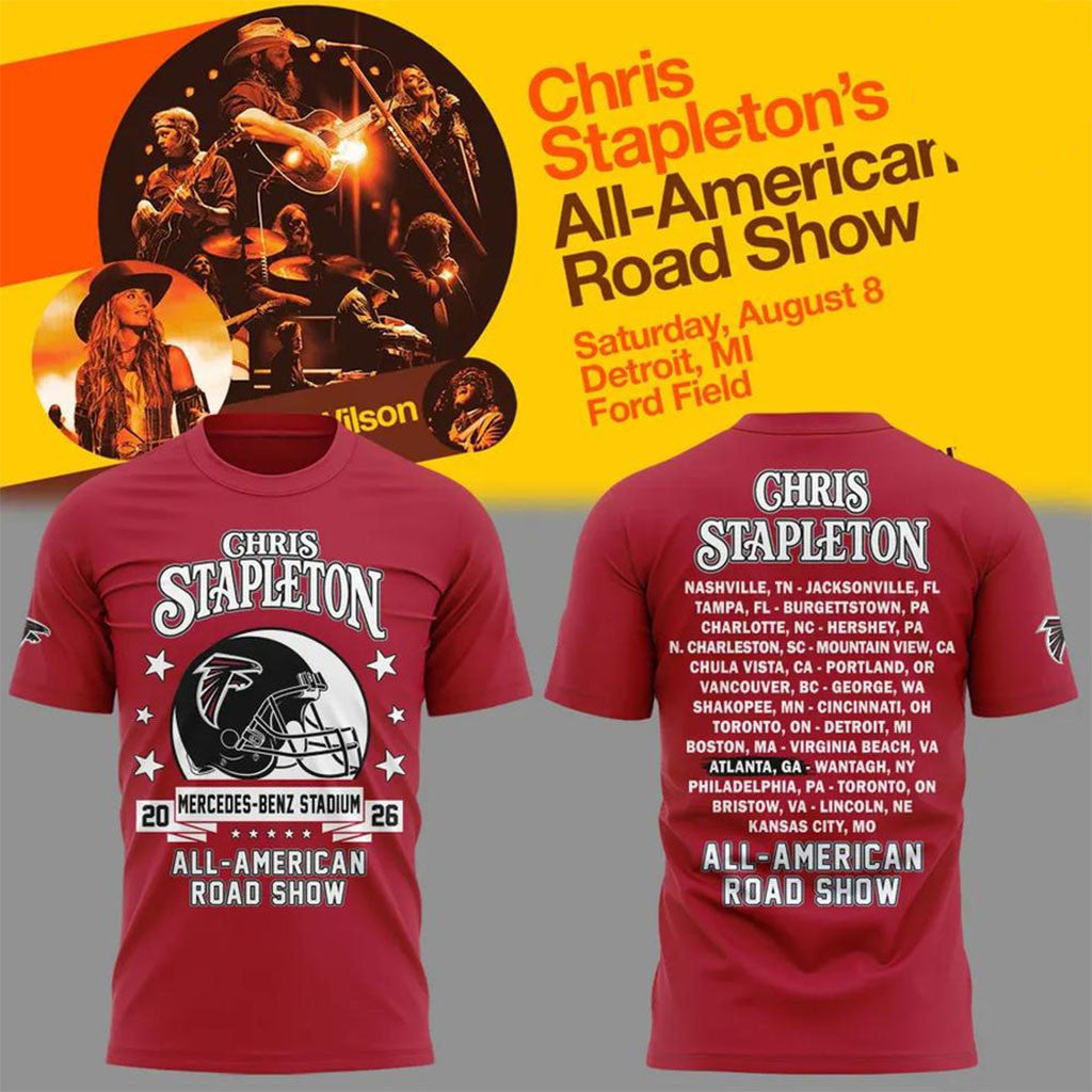 Chris Stapleton X Atlanta Falcons All-American Road Show 2026 Shirt Chris Stapleton Tour Merch