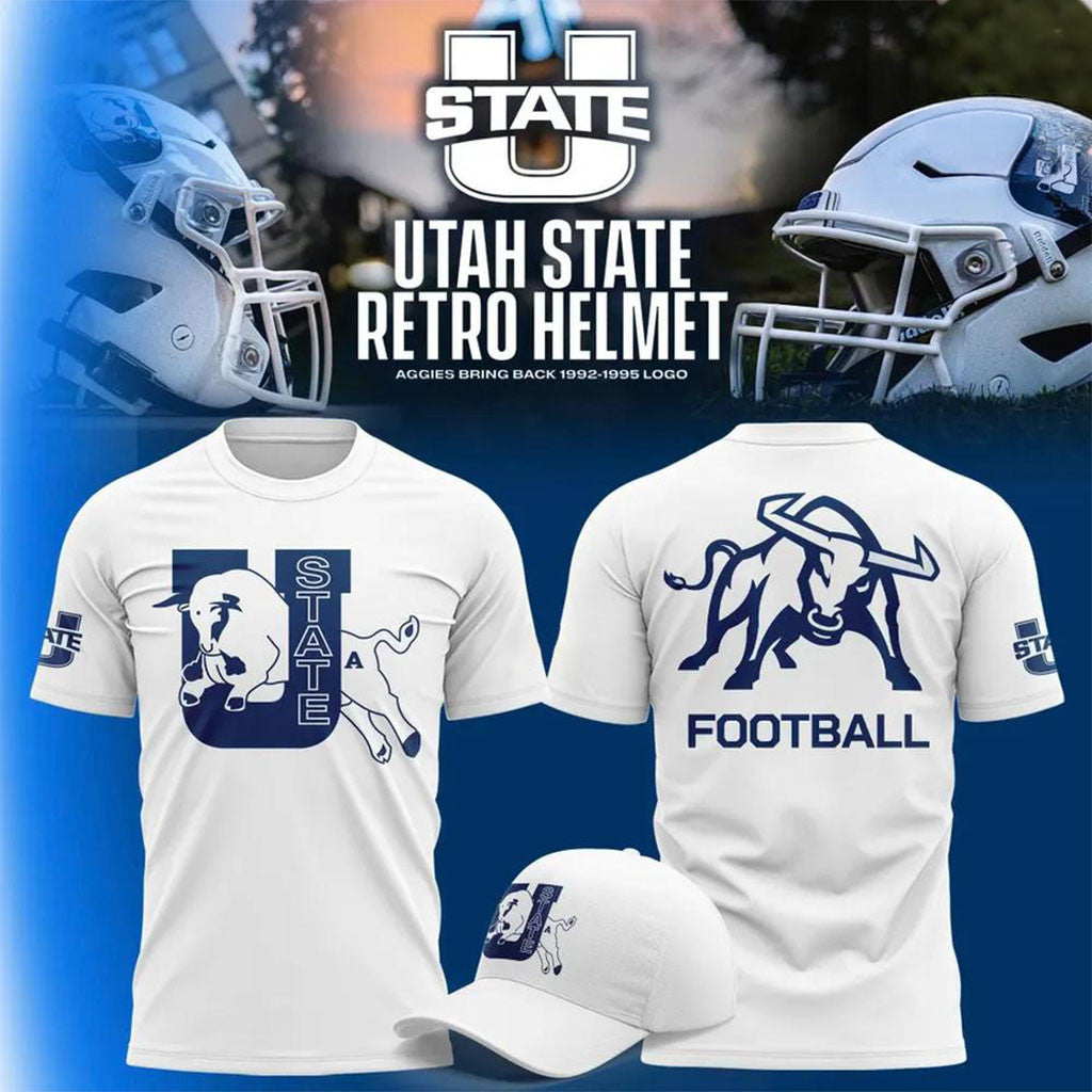 Utah State Aggies 1992-1995 Retro Logo T-Shirt Utah State Aggies Merch Gift For Football Fans