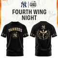New York Yankees X Fourth Wing Night T-Shirt NY Yankees Merch Gift For Baseball Lovers