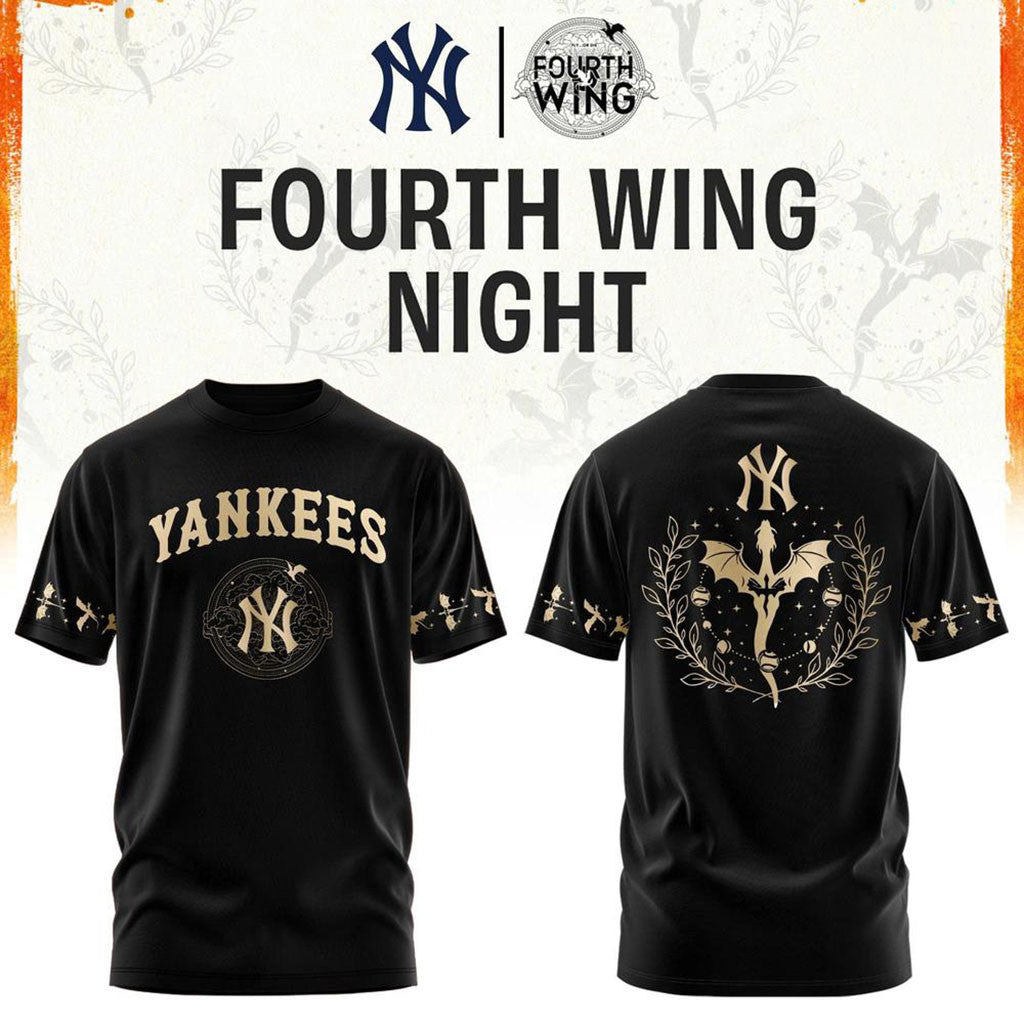 New York Yankees X Fourth Wing Night T-Shirt NY Yankees Merch Gift For Baseball Lovers