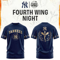 New York Yankees X Fourth Wing Night T-Shirt NY Yankees Merch Cool Gift For Baseball Fans