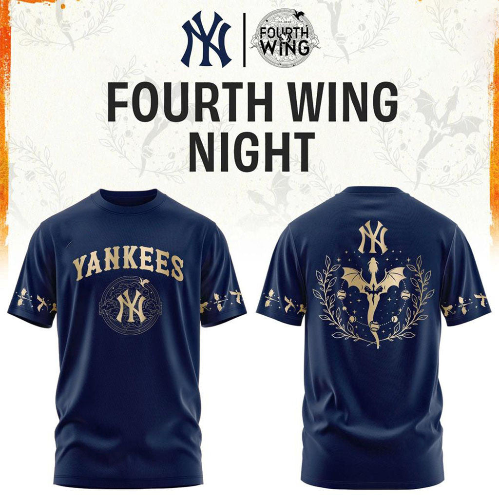 New York Yankees X Fourth Wing Night T-Shirt NY Yankees Merch Cool Gift For Baseball Fans