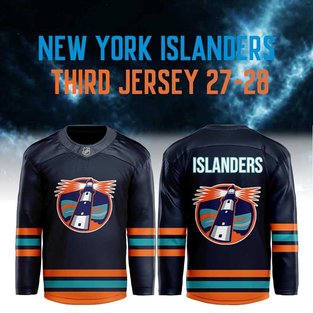 New York Islanders Lighthouse Concept NHL Hockey Jersey NY Islanders Merch Hockey Fan Gifts